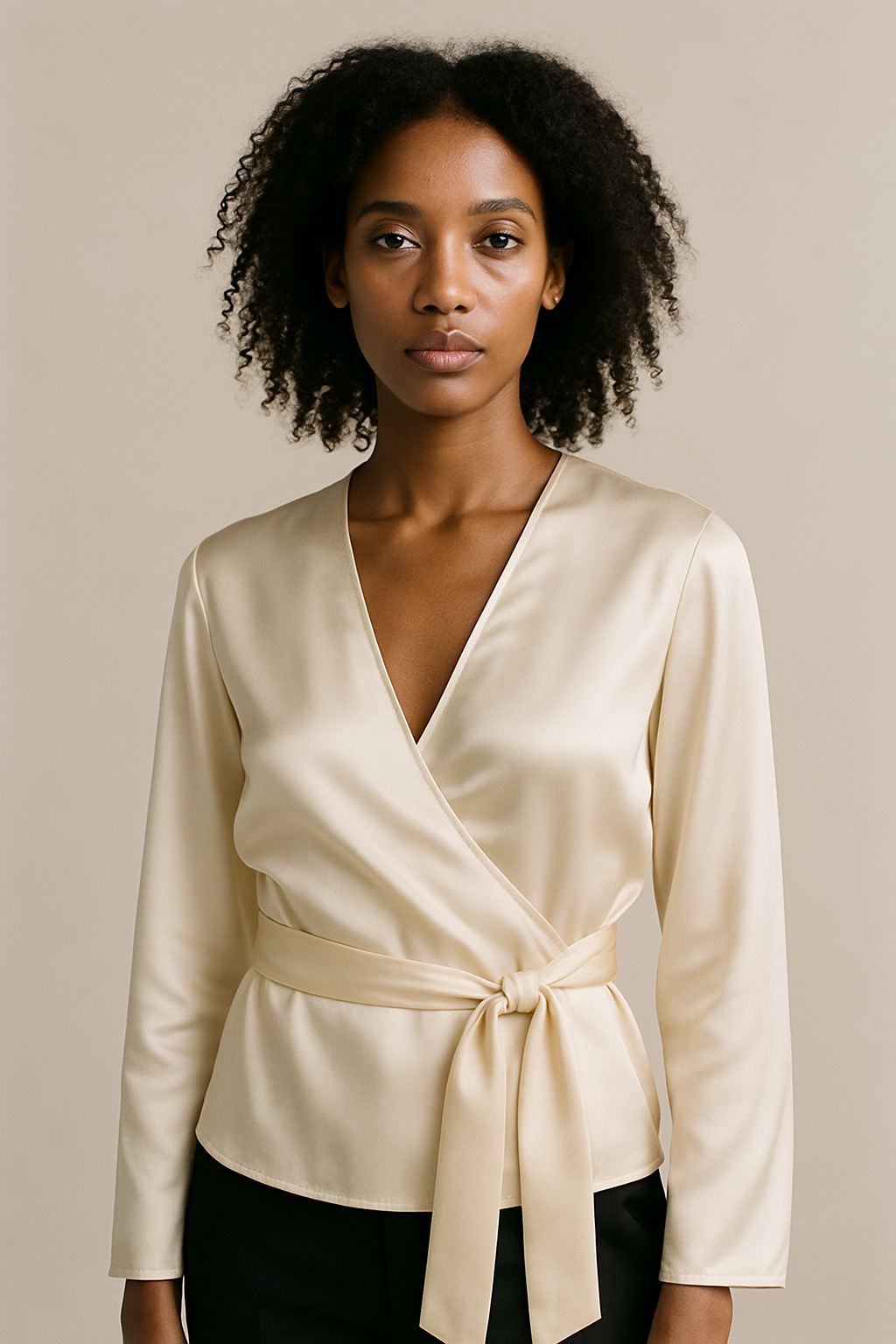 Eva | Satin Wrap Top